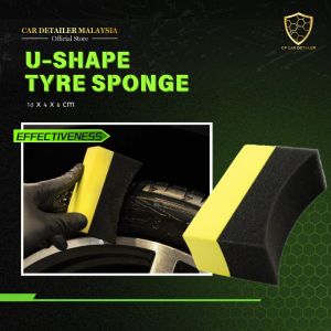 【CP CAR Detailer】U-Shape Tyre Sponge Car Wheel Tyre Cleaning Pad Waxing Polishing Sponge Tire Sponge