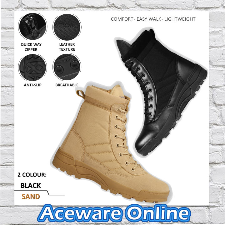 Army Unisex Outdoor Tactical Boots Swat Boots Combat Boots Kasut