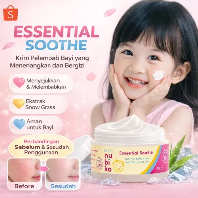 Nubiko Essential Soothe Krim Wajah Bayi 30g Soothing Baby Cream Skincare Bayi Kulit Sensitif No Alcohol No Paraben