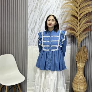 SHINE FASHION - HELLENA BLOUSE MIX RENDA POLOS / ATASAN BLOUSE WANITA -PN