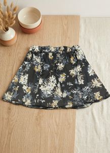 Korean Style Floral Mini Skirt High Waist A-Line Skirt for Women Casual Summer Skirt