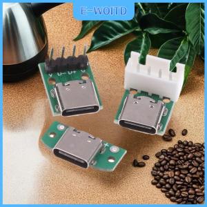【E-WOITD】 บอร์ดอะแดปเตอร์ USB 5ชิ้น TYPEC16P กับเทอร์มินัล2.54ขาสำหรับอัปเกรดพร้อมรูสำหรับตรึง