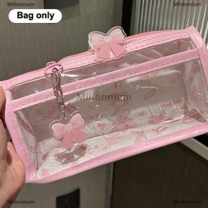 [COD] Millennium Cartoon Translucent Pencil Case Multi-layer Vertical Large-capacity Stationery Storage Bag School Supply Cosmetic Bag