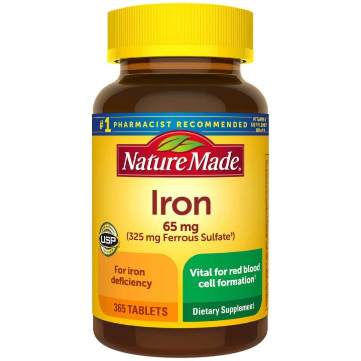 (DIJAMIN ORIGINAL) Nature Made Iron 65 mg, 365 Tablets