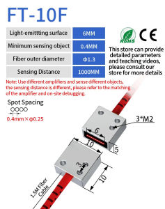 GTRIC Banner Array Fiber Optic Sensor Through-beam Probe Amplifier 12-24V DC Matrix Optical Photoelectric Switch Sensor