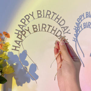 Cài tóc đính đá chữ "HAPPY BIRTHDAY" sáng lấp lánh dễ thương cho bạn gái - selenshop