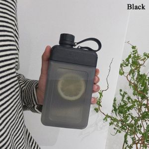 FWFHTP 450ML Portable BPA Free Sports Juice Cup Drink Bottle Plastic Flat Water Bottle