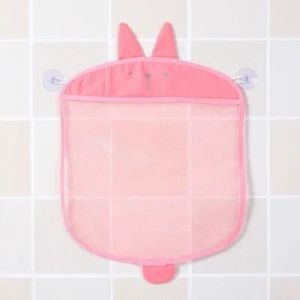 Childrens Toy Storage Mesh Bag Cartoon Little Shark Baby Bathroom Playing Toy Clothes Organizer Net Bag Bathroom Suction Cup