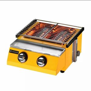YONGKANG Kompor Gas Grill Multifungsi 2/3/4 Tungku - Warna Kuning Kapasitas Besar Dapur Elegan