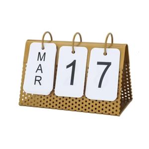 Decorative Flipping Calendar Desk Monthly Calendar Planner Tabletop Permanent Flip Calendar for Shelves Desk Ornament