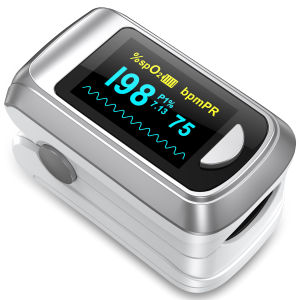 Health Tree Pulse Oximeter Fingertip Blood Oxygen Saturation Monitor，Heart Rate Monitor and Fast Spo2 Reading Oxygen Meter with OLED Screen Batteries Cord