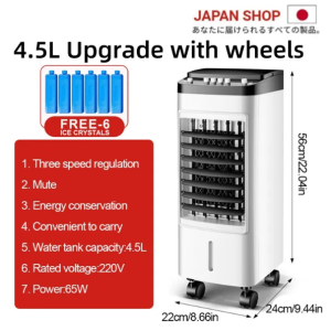 Dual Cooling Air Cooler Portable Aircon Air Conditioning Fan Cooler High Quality Cold Fan Inverter with Ice 3 In 1 Mini Aircon Electric Fan Humidification Three-speed Control Low Noise Stromg Winds Energy Saving Can Move Cooling Fan for Bedroom Living Roo