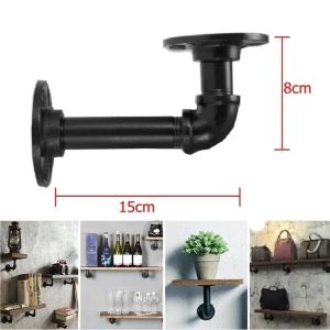 Siku Rak Vintage 8x15cm  Besi Industrial Multifungsi Flange Rak Pipa Dinding