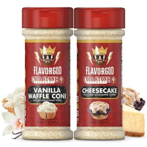 Flavor God Cold Stone Ice Cream Seasoning Toppers by FlavorGod - Healthy Dessert Toppers - 0 Calories 0 Sodium Kosher Made in USA (Cheesecake)