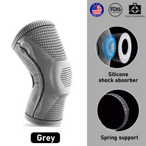Sensu Knee Protector Knee Support Knee Pads for Sports Basketball Elastic Silicone Gel Pad Knee Supports Braces with Stablilizer Professional Sports Knee Pad Equipment Anti -slip Shock Absorption  Breathability Kneepad for Running Fitness Climbing Riding