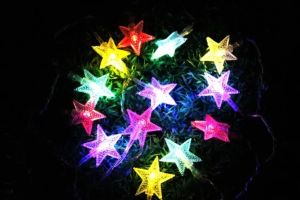 Outdoor solar string decorative lights Christmas holiday lights low pressure lightsLed small flashing Lights String Lights Star Lights decorate the bedroom colorful outdoor household flashing Pentagram lights