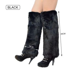 ส่งจากกรุงเทพ！ถุงเท้าประดับขน Faux แฟชั่นสตรี Boot Cover Santa Christmas ถุงเท้าบูท