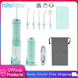 Portable Oral Irrigator Mini Cordless Water Dental Flosser 5 Modes Teeth Cleaner for Braces Care Rechargeable Waterproof Dental Pick Flosser with 5 Jet Tips and 200ml Telescopic Water Tank for Travel Home