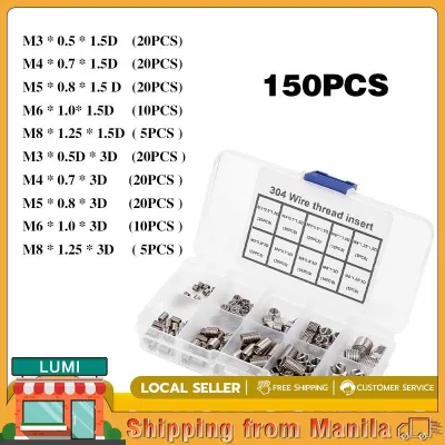150PCS Stainless Steel Thread Repair Insert Kit M3 M4 M5 M6 M8 Rivet Nut Kit Helicoil Thread Repair Insert Kit 【24hours delivery】