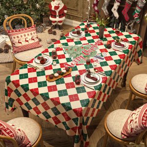 Christmas Tablecloth 2/4/6/8 Seats Atmosphere Themed Table Cover Cloth Grid Style Long Strip Party Decoration And Layout Tablecloth