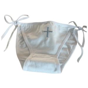 Crosses Pattern Panties Anime Nurse Womens Ribbon Side Tie String Underwear Cosplay Lingerie Briefs Underpants