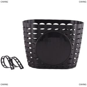 [COD] CAHNG ตะกร้าพลาสติกติดแฮนด์ด้านหน้ากันน้ำด้านหลังตะกร้าจักรยานพลาสติกพร้อมสายรัดสำหรับเด็กชายเด็กหญิงตะกร้าพลาสติก