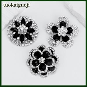 tuokaiguoji Fashion Exquisite Rhinestone Crystal Flower Brooches Pin Womens Clothing Coat Accessories Gifts