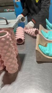 Shipped from China [BIN] Hollow Yoga Column Massage Stick Two-Piece Set EVA Foam Roller Massage Roller Wolf Tooth Stick Leg Shaper Yoga Supplies