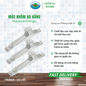Set 30 Móc Nhôm Treo Quần Áo Ohiama Aluminum Hanger HMMA -16145 | Mắc Phơi Đồ Đa Năng Chính Hãng