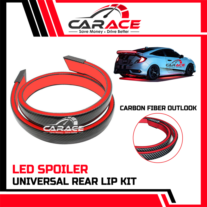 Carbon Fiber LED Rear Spoiler Light Multifunction Brake Light Strip
