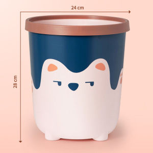 Creative Simple Hug Bear Trash Bin Household No Cover Press Ring Paper Basket Large Kitchen Bathroom Living Room Trash Can