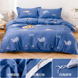 Thickened [100% Pure Cotton ] 100% Cotton Duvet Cover 150x200 Single student dormitory female bed sheet 4 Three-Piece Suit LZD