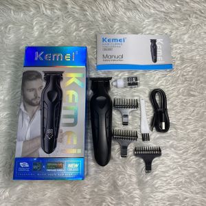 เครื่องตัดผมไร้สาย Kemei KM-2269 สีดำ พร้อมแบตเตอรี่ไฟฟ้า ดีไซน์สวย ป้องกันน้ำ สามารถชาร์จได้ อุปกรณ์ครบชุด