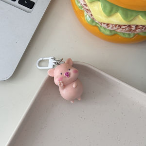 [fenggongshuode] Cute Funny Three-dimensional Piggy Keychain Kawaii Pig Animal Shaped Keyring Bag Mobile Phone Pendant Decoration Accessories