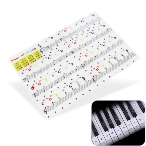KAWES Transparent Piano Keyboard Stickers 49/54/61/88 Key Detachable Music Decal Notes Electronic Piano Spectrum Sticker
