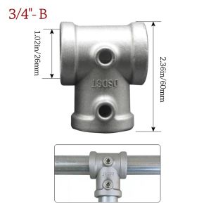 CANICE 1\2/3\4" Pipe Fitting Connector Fixed buckle Aluminum Alloy Steel Circular Pipe Connector Corner Frame Fasteners Steel Tube Shelf