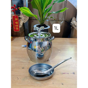 Âu tròn inox 304 không gỉ có nắp đậy size 1 lít và 4 lít Thố inox có tay cầm đựng thức ăn tích trữ dầu mỡ đa năng