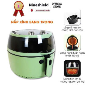 Nồi Chiên Không Dầu Nineshield Nhật Bản Loại Cơ Kb-6001m - Nồi Chiên Không Dầu 8 Lít hàng chính hãng.