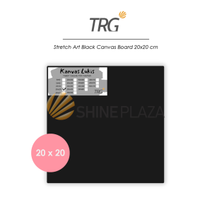 TRG Stretched Art Black Canvas Board 20x20 cm Watercolor Artist Acrylic Paint - Kanvas Hitam Media Lukis Cat Air Akrilik Minyak Poster Siap Melukis Ukuran 20 x 20 TRG