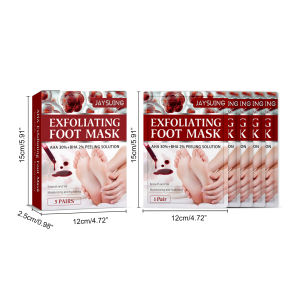 AHA Foot Mask – Jaysuing 5pcs Peeling Socks Removes Dead Skin & Calluses Moisturizing & Whitening Exfoliation Anti Crack Foot Care for Heels & Foot Spa