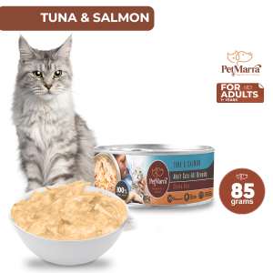 PetMarra Choice Cuts Adult Cat Wet Food Can Ages 1 Year and Up Tuna and Salmon Flavor 85g cats canned foods all breeds