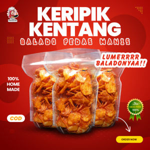 Keripik Kentang Mustofa 200gram – Balado Pedas Manis Renyah & Nagih | Dapur Mamah Mia