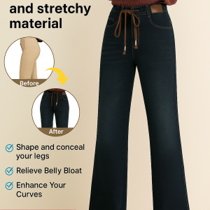 Womens Denim Wide Leg Pants