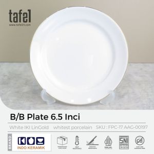 INDO KERAMIK Piring BB Plate Lis Emas HORECA 17 cm