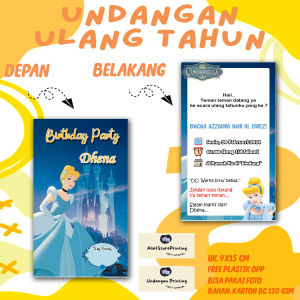 Undangan Ulang Tahun Anak Custom Karakter (BARBIE CINDERLELA) ( 20 PCS ) BBN murah meriah Design Suka suka free DESIGN