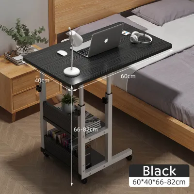 Foldable Bedside Table With Wheels For Bedroom Multifunction Bed Table for Laptop Movable Desk Portable Writing Working Table Sofa Side Table Laptop Table for Room Overbed Table Desk Height Adjustable Rotatable Desktop