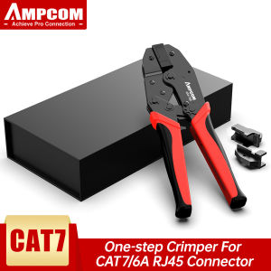 AMPCOM CAT7 Crimping Tool Network Professional Crimper For CAT7 CAT6A STP Modular Plugs With RJ45 8P8C Connector