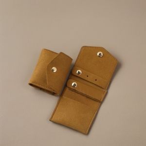 ALLLUCK Snap Button Jewelry Storage Bags Microfiber Leather Gifts Necklace Packaging Pouch Fashion Mini Earring Ring Organizer