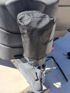 RV Electric Tongue Jack Cover with D Rings - 600D Oxford Fabric Universal Trailer Electric Tongue Jack - Heavy-Duty Waterproof Hitch Cover for Outside RV Parts Camper Accessories