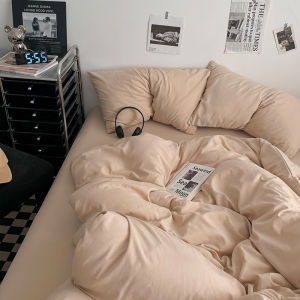 Plain Duvet Cover Ins Style Quilt Cover with Zipper Soft Comforter Cover Single/Queen/King/Super King